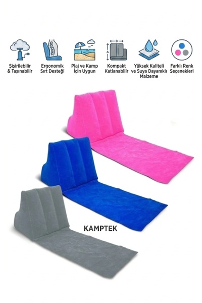kamptek kamp teknolojisi Kamptek Outdoor Sırt Destekli Şişme Plaj Kamp Matı -...