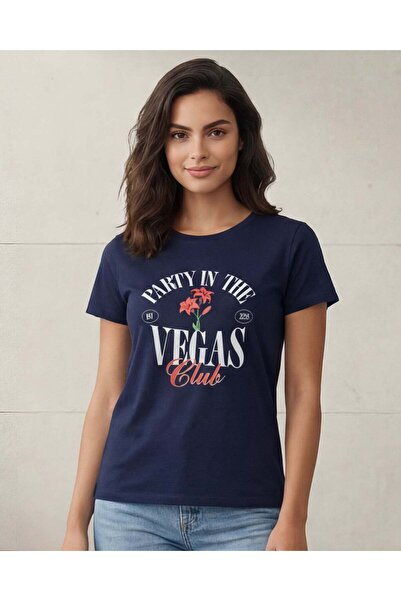 REDTAG Women Navy Printed T-Shirt