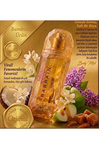 BEAUTY THE WORLD Büyüleyici Rabrain Vanıcore Kadın Vücut Spreyi