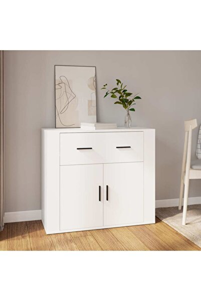 Concept Servantă, alb, 80x33x70 cm, lemn prelucrat