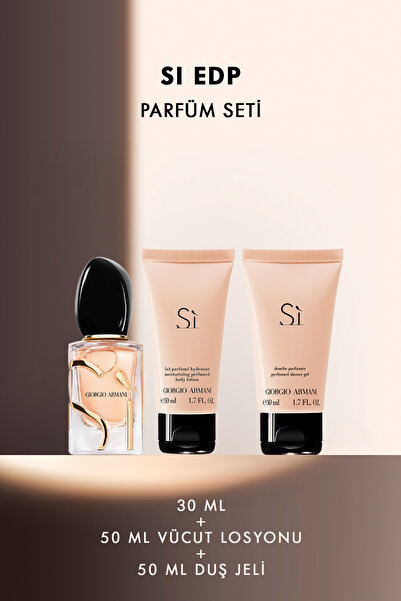 Giorgio Armani Si EDP 30 ml & Vücut Losyonu & Duş Jeli Kadın Parfüm Seti 7829...