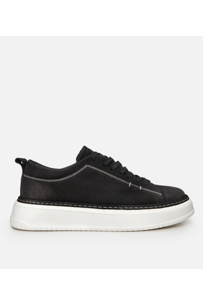 Hotiç Genuine Leather Black Men's Casual Shoes