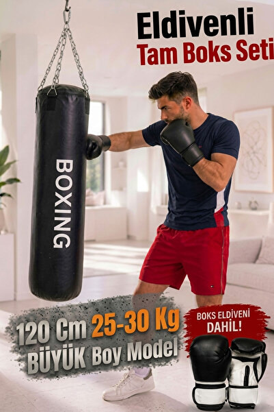 Spor Byfit 120 Cm X 35 Cm Siyah Boks Torbası Boks Eldiveni Tavan Kancası - 3'...