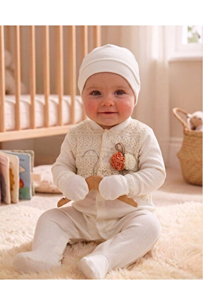 Point Eid 7-Piece Hospital Release Set for 0-3 Months, 100% Cotton, Laced Bab...