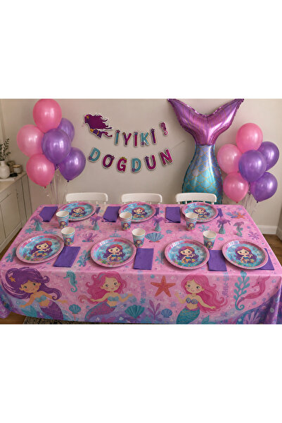 BeU Kids Deniz kızı Doğum günü/Parti kutusu - 8 Kişilik - 53 Parça