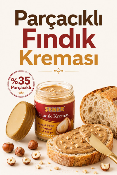 Şener %35 Fındık Parçacıklı Fındık Kreması 330 gr