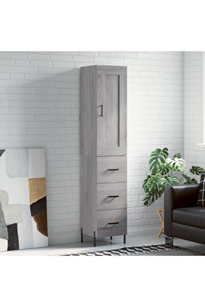 Concept Dulap înalt, gri sonoma, 34,5x34x180 cm, lemn prelucrat