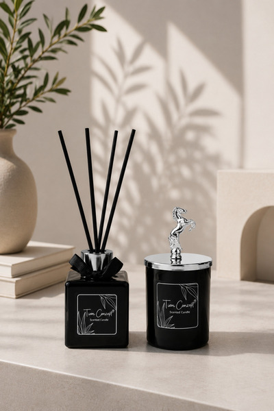 Tiem Concept Dekorasyona Özel Hediyelik Çubuklu 100 ml Oda Kokusu Ve At Gümüş...