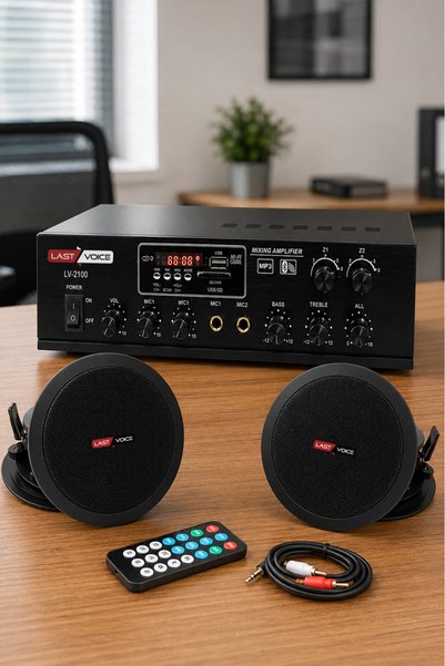 Lastvoice Black Small-4 Tavan Hoparlör Ve Anfi Ses Sistemi Paketi ( 1 Anfi 2 Hoparlör )
