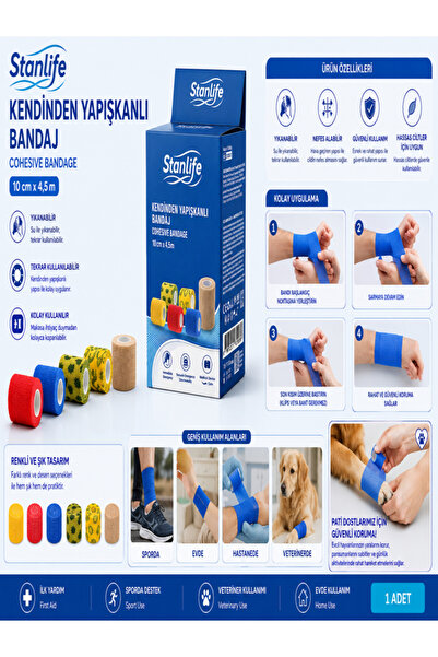 stanlife Kendinden Yapışkanlı Bandaj 10cm x 4,5m