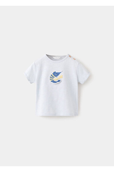 MANGO Baby Kayık desenli pamuklu tişört