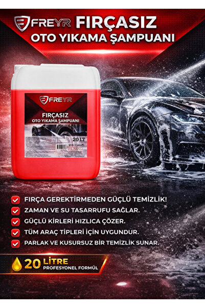 FREYR Fırçasız Oto Yıkama Şampuanı 20 KG – Konsantre, Köpüklü, Boya Dostu Tem...