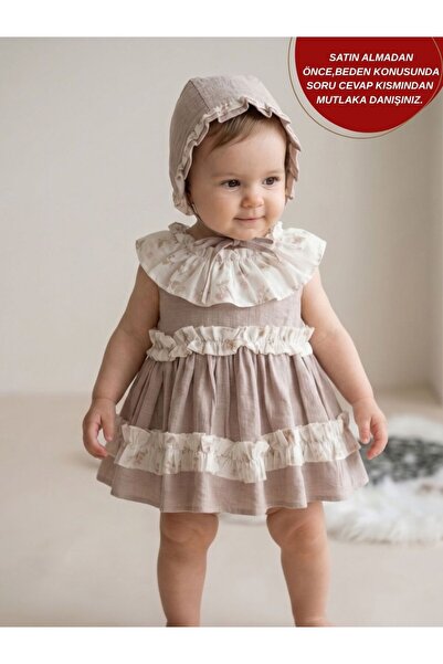 aysskids Ellie Floral Collared Retro Bonnet Set for Special Occasions Baby Gi...