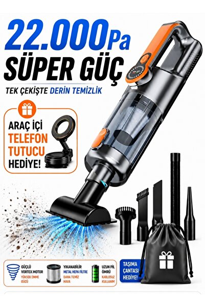 Zineets Büyük Boy 22.000Pa Süper Güçlü Dikey Işıklı Kablosuz Vakumlu Ve Üflem...