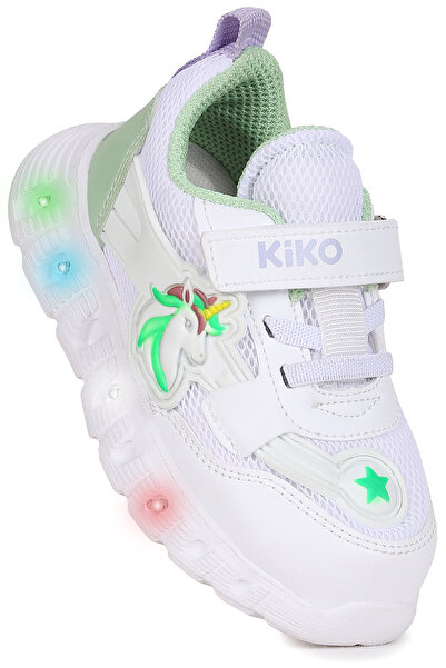 Kiko Kids Puff Cırtlı Işıklı Faylon Taban Kız Bebek Spor Ayakkabı