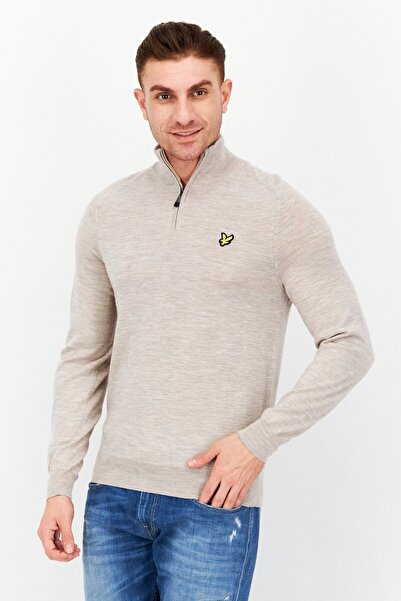Lyle & Scott سويت شيرت رجالي برقبة عالية وأكمام طويلة بشعار العلامة التجارية،...