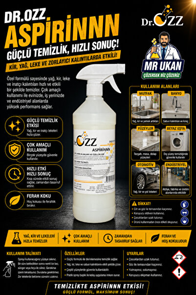 Dr.Ozz Aspırinnm Temizlik Sıvısı Çok Amaçlı Temizleyici