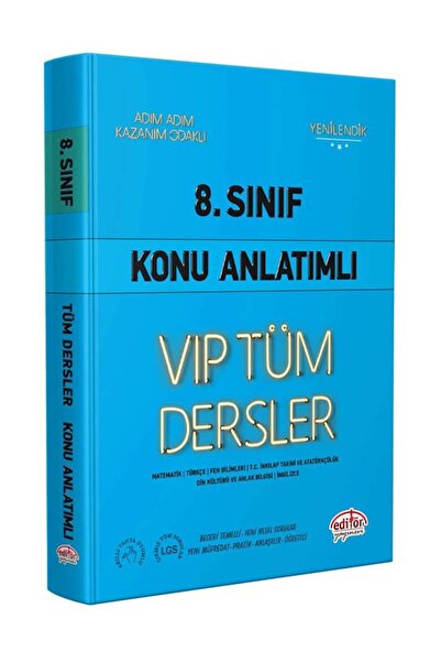 Anla Kazan Yayınları Editör 2026 8. Sınıf VIP Tüm Dersler Konu Anlatımlı Mavi...