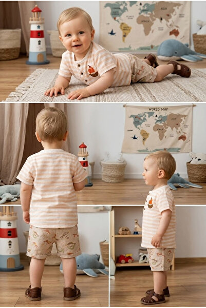 meyastore Baby Boy Shorts Set Striped