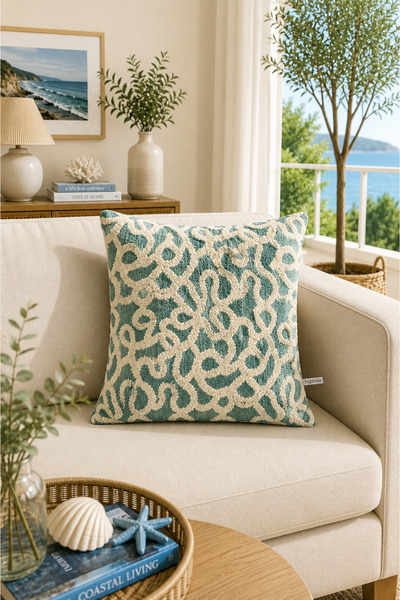 Typoniq Attitude Included Lora Premium Woven Mint Throw Pillow Cover 43X43
