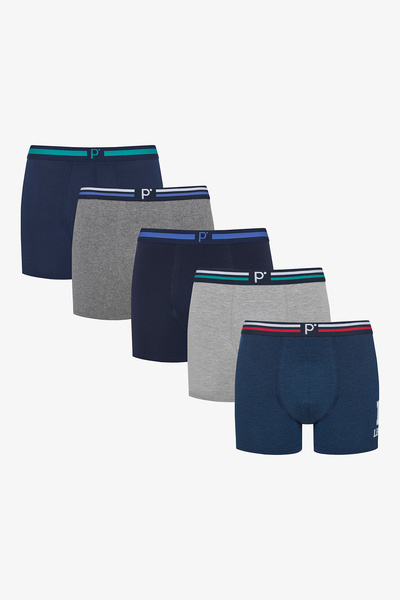 Penti Men's Cotton Numbers 5-Piece Multicolored Boxer Briefs