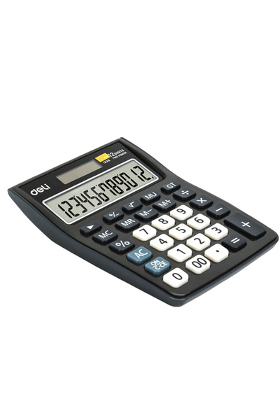 Deli 1238 CALCULATOR DE BIROU NEGRU CU 12 CIFRE