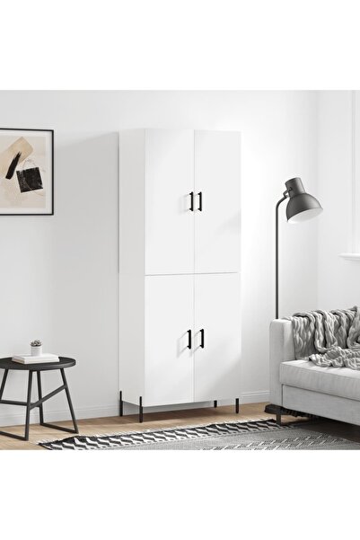 Concept Dulap înalt, alb, 69,5x34x180 cm, lemn compozit