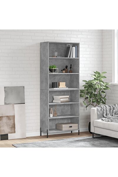 Concept Dulap înalt, gri beton, 69,5x32,5x180 cm, lemn compozit