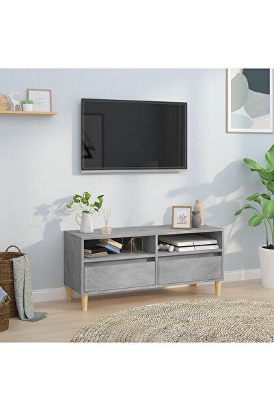 Concept Comodă TV, gri beton, 100x34,5x44,5 cm, lemn prelucrat