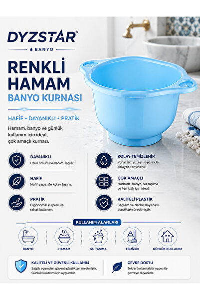 DYZSTAR Plastik Hamam Kurnası Çok Amaçlı Banyo Tası