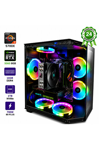 ASUS PC Gaming Ryzen 7 5700X RTX 5060 16GB 1TB RGB