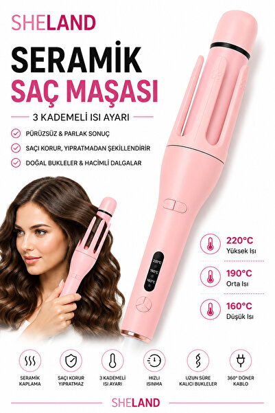 Sheland Pro Seramik Saç Maşası – 3 Kademeli Isı Ayarı