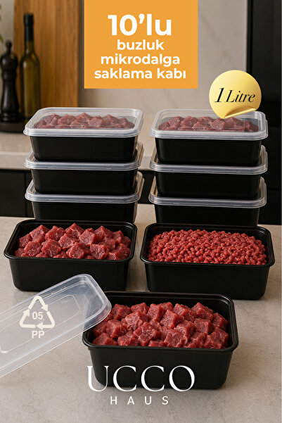 1000 ml Feast of Sacrifice Set Microwave Freezer Storage Container - 10 Pieces- Broth, Bone Broth Refrigerator Organizer