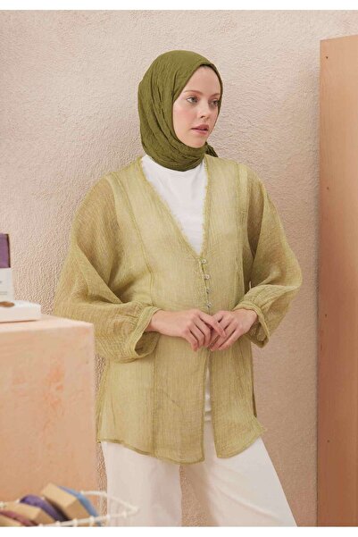 Freshscarfs Vual Crash Şal Zeytin