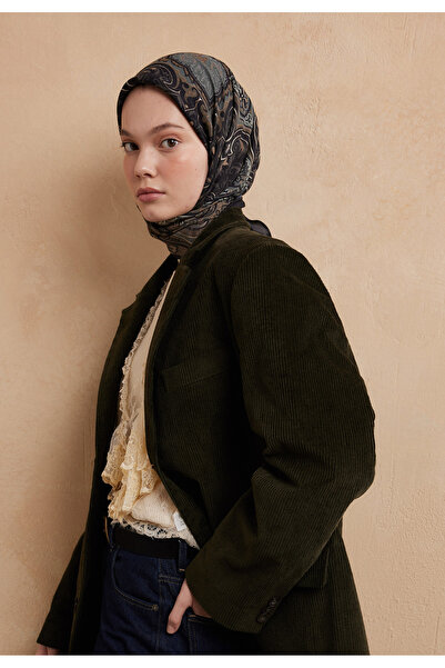 Freshscarfs Vera Desen Pamuk İpek Eşarp Siyah