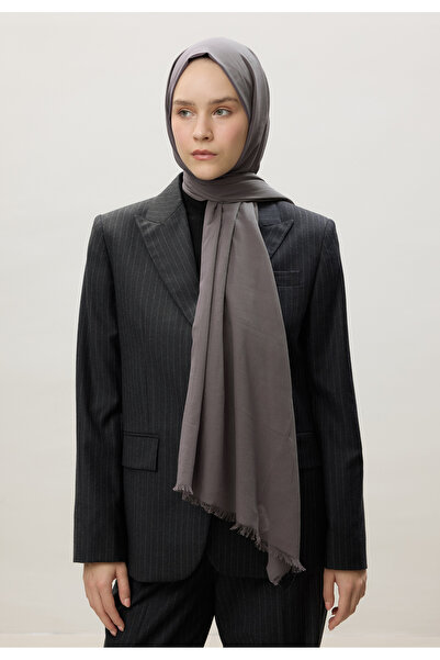 Freshscarfs İnce Pamuk Vual Şal Füme