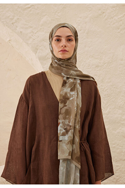Freshscarfs Lizzy Desen Rami Şal Sütlü Kahve