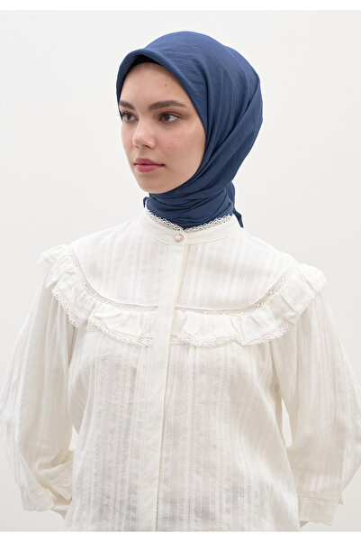 Freshscarfs Μπλε της νύχτας βαμβακερό φουλάρι βισκόζης