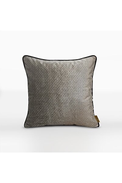 Lidoma Home “Rona” Dokulu Desenli Kırlent Kılıfı - 45x45 -Füme