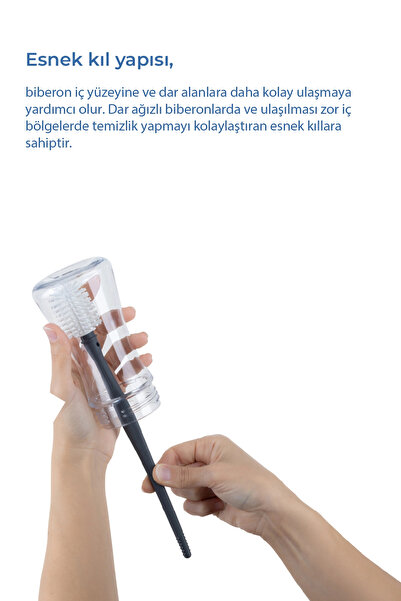 Babyjem Biberon Ve Emzik Temizleme Fırçası - Ekru