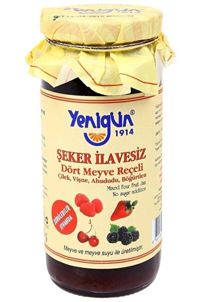 Yenigün ŞEKERİ MEYVEDEN Seri Dört Meyve Reçeli %65 Meyve - 290 gr