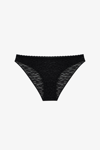 Penti Siyah Easy Lace Dantel V Model Slip Külot