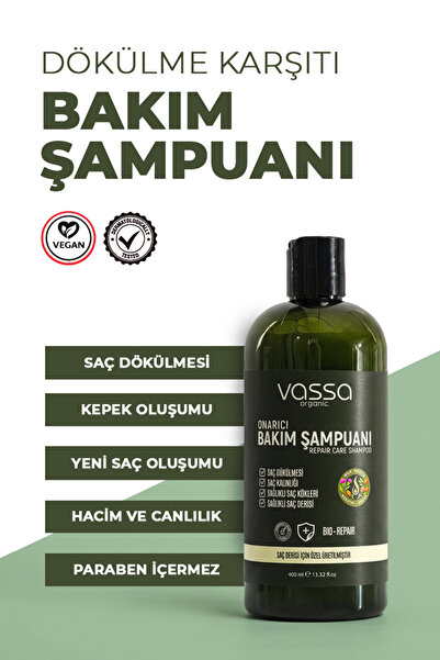 VASSA ORGANIC Anti-Hair Loss and Fast Growth Shampoo – Salt-Free and Sulfate-...