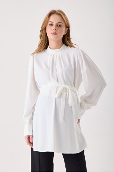 KATLİN MATERNİTY WEAR Hamile Jessica Kumaş Bluz ,Yaka fermuar Kollar Düğme De...