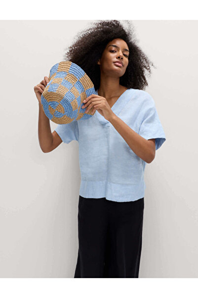 Marks & Spencer Saf Keten Bluz