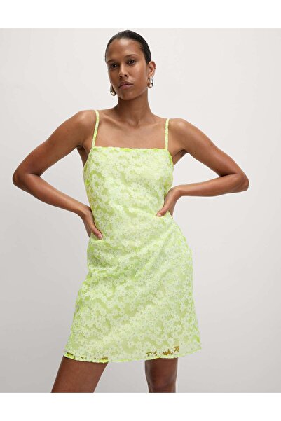 Marks & Spencer Papatya Desenli Dantel Mini Elbise