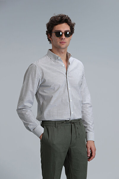 Lufian Warm Men's Basic Shirt Regular Fit Green