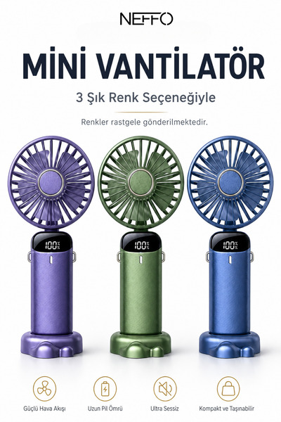 Mini Air Conditioner Rechargeable Hand Fan with Led Indicator Fan 5-Stage Speed Cooling Fan