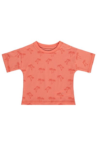 Civil Baby Tricou cu imprimeu palmieri pentru 6-18 luni - Roșu