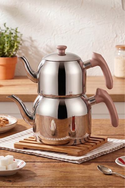 Özkent Vista Mini Boy 1,9 Lt Paslanmaz Çelik Çaydanlık Rosegold K390